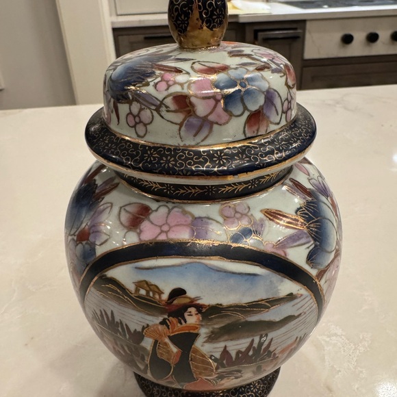 Other - Floral Ceramic Jar with Lid
